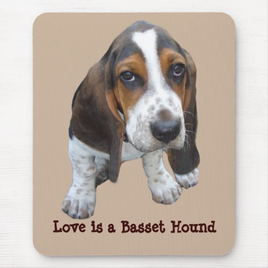Basset Hound-Welpe Mousepad (Vorne)