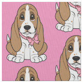 Basset Hound-Welpe Stoff (Nahaufnahme)