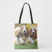 Basset Hound-Welpen-Laufen Tasche (Vorderseite)