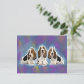 Basset Hound Welpen Postkarte (Stehend Vorderseite)