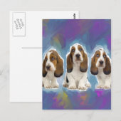 Basset Hound Welpen Postkarte (Vorne/Hinten)