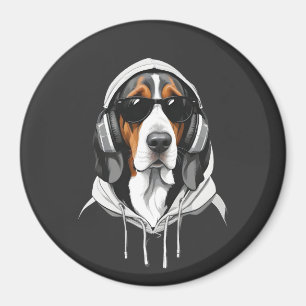 Basset Hound Weodie Hoodie Funny Cool Animal Art Magnet