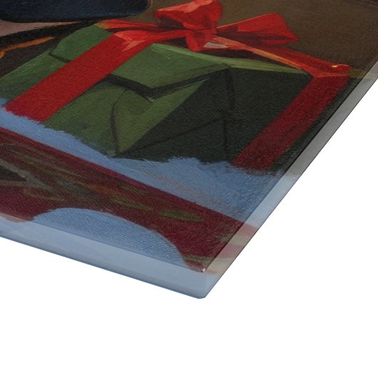 Basset Hound With Christmas Lights Holiday Schneidebrett (Ecke)