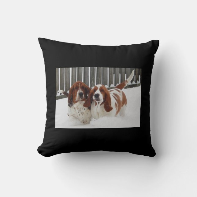 Basset Hound-Wurfs-Kissen Kissen (Vorderseite)