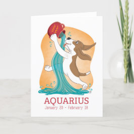 Basset Hound Zodiac Aquarius Card Dankeskarte