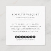 Basset Hound | Zuhause- und Haustiersitzungen Quadratische Visitenkarte (Rückseite)