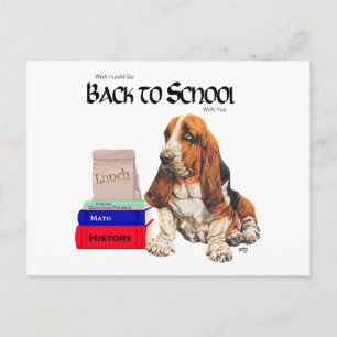 Basset Hound Zurück zur Schule Postkarte