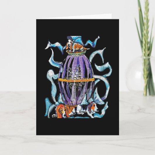 Basset Hounds & Bows - Schlichte Karte (Vorderseite)