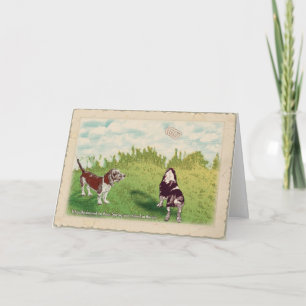 Basset Hounds - Frühling in der Luft Karte