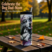 Basset Hound's Graustufen Floral Snooze Thermosbecher