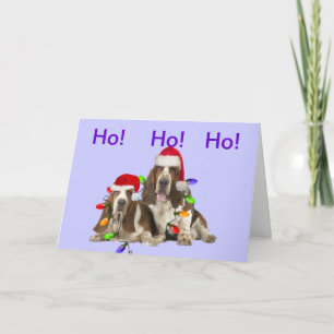 Basset Hounds Ho Ho Ho Frohe Weihnachtskarten Feiertagskarte