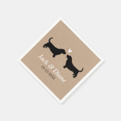 Basset Hounds Hochzeitscouple mit benutzerdefinier Serviette (Ecke)
