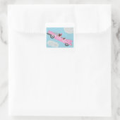 Basset Hounds in rosa Cabrio Sticker (Tasche)