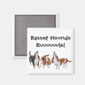 Basset Hounds Rule Magnet (Vorderseite/Rückseite)
