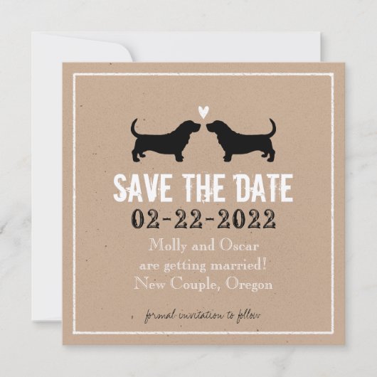 Basset Hounds Wedding Save the Date (Vorderseite)
