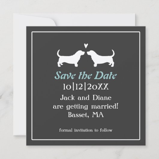 Basset Hounds Wedding Save the Date (Vorderseite)