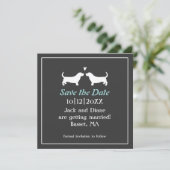 Basset Hounds Wedding Save the Date (Stehend Vorderseite)