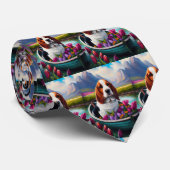 Basset Hund auf einem Paddle: Ein Landschaftliches Krawatte (Gerollt)