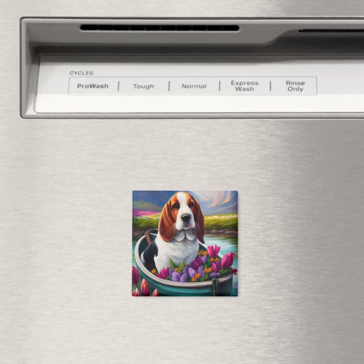 Basset Hund auf einem Paddle: Ein Landschaftliches Magnet (In Situ (Geschirrspüler))