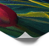 Basset Hund auf einem Paddle: Ein Landschaftliches Poster (Ecke)