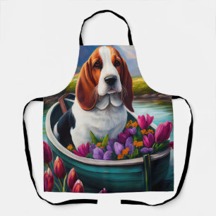 Basset Hund auf einem Paddle: Ein Landschaftliches Schürze