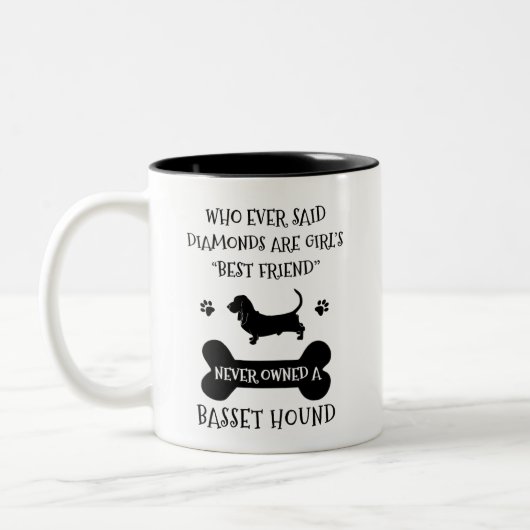 Basset Hund Bester Freund Zweifarbige Tasse (Links)