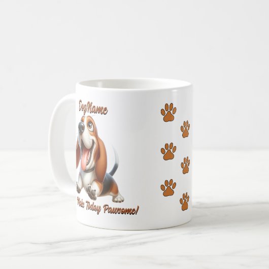 Basset-Hund - Dog hinzufügen, Text ändern Kaffeetasse (Vorderseite Links)