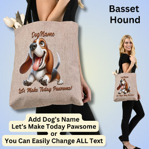 Basset-Hund - Dog hinzufügen, Text ändern Tasche