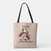 Basset-Hund - Dog hinzufügen, Text ändern Tasche (Rückseite)