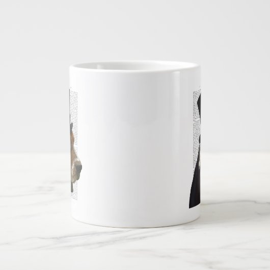 Basset-Hund, Festhund und Hut Jumbo-Tasse (Vorderseite)