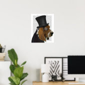 Basset-Hund, Festhund und Hut Poster (Heimbüro)