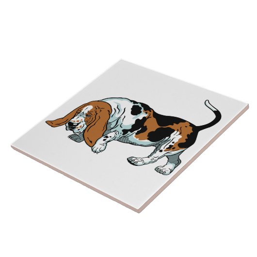 Basset-Hund Fliese (Seite)