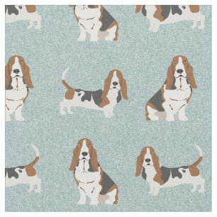 Basset Hund hellblau Stoff