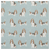 Basset Hund hellblau Stoff (Muster)