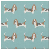 Basset Hund hellblau Stoff (Nahaufnahme)