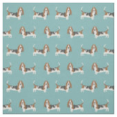 Basset Hund hellblau Stoff (Muster)
