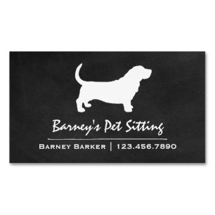 Basset Hund Hund Rasse Silhouette Magnetische Visitenkarte
