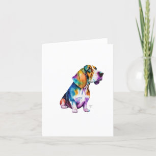 Basset Hund in Aquarell & Pen Feiertagskarte