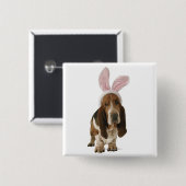 Basset-Hund mit sonnigen Ohren Button (Vorne & Hinten)