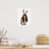 Basset-Hund mit sonnigen Ohren Poster (Küche)