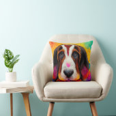 Basset Hund niedlich farbiges Kissen (Stuhl )