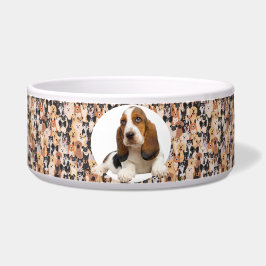 Basset-Hund personalisieren Foto & Name Hundeschal Napf