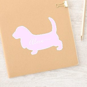 Basset-Hund personalisiert Ihren Namen Aufkleber