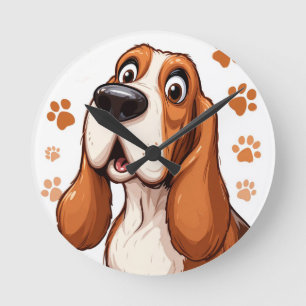 🐶 Basset Hund Pfotenabdruck Heim Geschenk Uhr 🕒