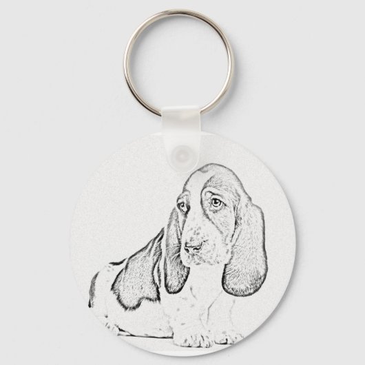 Basset-Hund Schlüsselanhänger (Vorderseite)