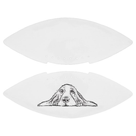 Basset-Hund Schwarz-weißen einfache Hundeaugen Football (Paneele)