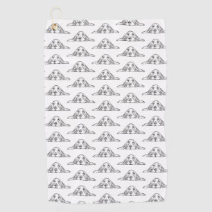 Basset-Hund Schwarz-weißen einfache Hundeaugen  Golfhandtuch