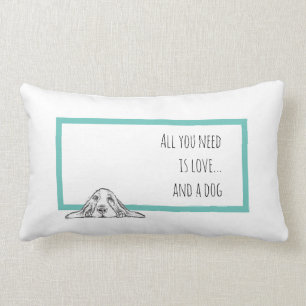 Basset-Hund Schwarz-weißen einfache Hundeaugen  Lendenkissen