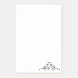 Basset-Hund Schwarz-weißen einfache Hundeaugen   Post-it Klebezettel