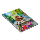 Basset-Hund und Butterfly Notizblock (Rechte Seite)